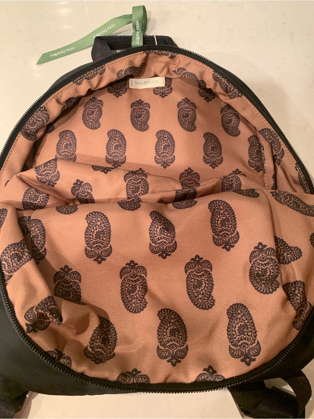 Vera Bradley Black Small Everyday Backpack Paisley Inner NWT retail $100 - Picture 6 of 6